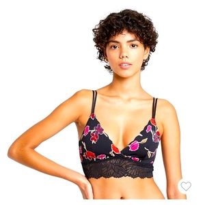 Floral Print Bralette Auden Sz Med NWOT